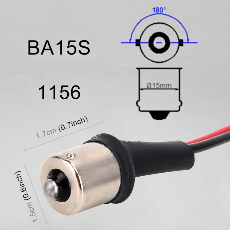 1 คู่ 1156/BA15S ฐานผู้ถือหลอดไฟซ็อกเก็ตชายพร้อมลวด, 1156 / BA15S