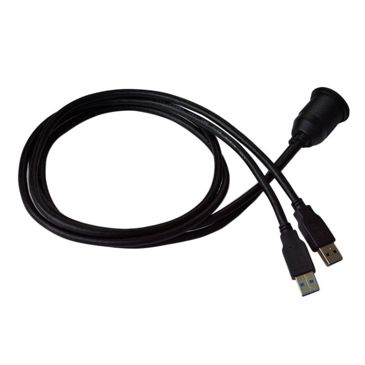 1 M Flush Mount USB 3.0 Dock รถเรือรถจักรยานยนต์แดชบอร์ดแผงข้อมูลชาย-หญิงกันน้ำสายไฟ, For Cable Length: 1m