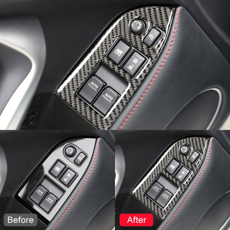 คาร์บอนไฟเบอร์กระจกหน้าต่างยกแผงสติกเกอร์ตกแต่งสำหรับ Subaru BRZ / Toyota 86 2013-2017, ไดรฟ์ซ้าย, Lifting Panel, Left Drive