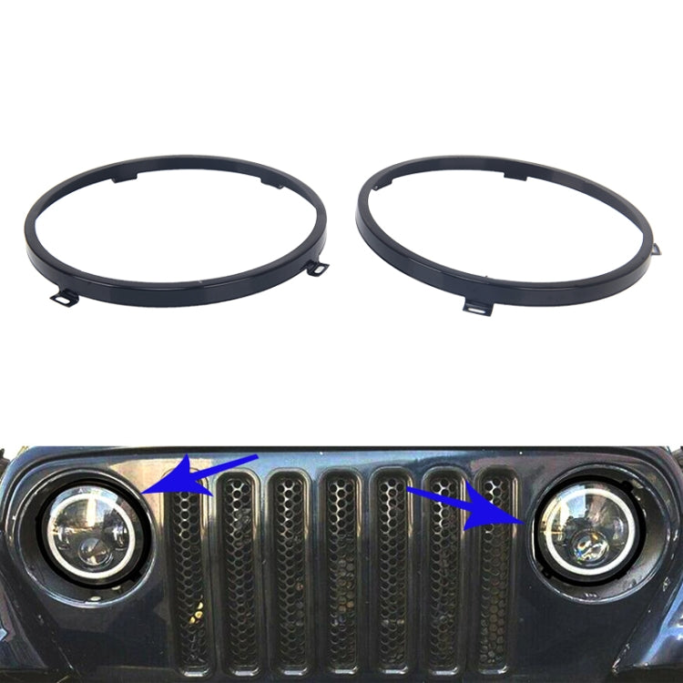 1 คู่ 7 นิ้วไฟหน้าโลหะด้านนอกสำหรับ JEEP Wrangler JK 2007-2017, Metal Outside