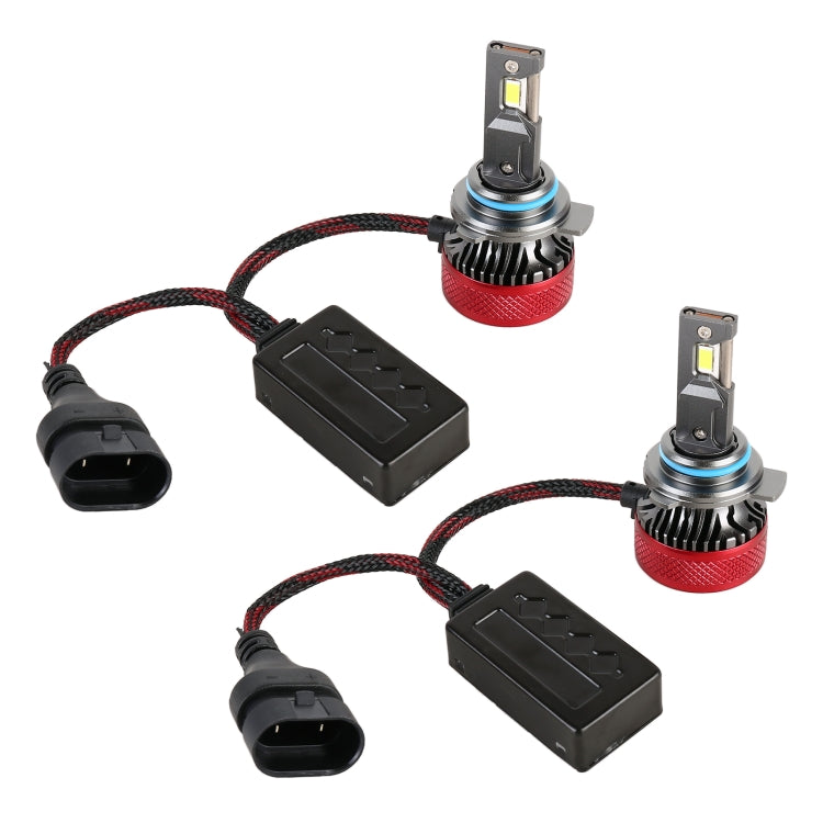 1 คู่ 9012 DC12V 65W 6000K 6500LM LED ไฟหน้ารถ, 9012