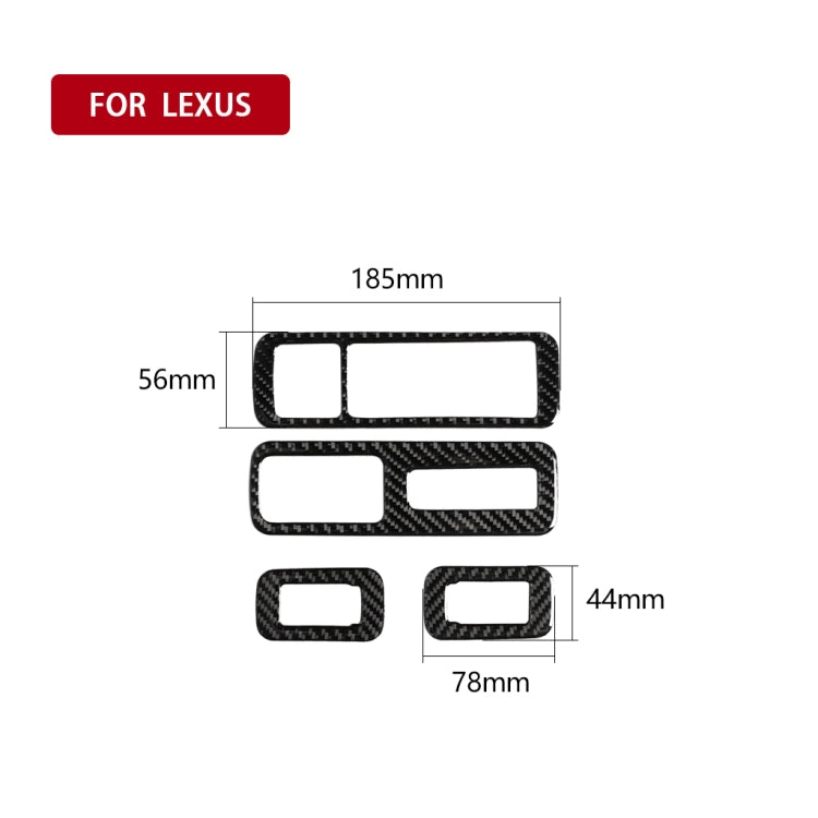 คาร์บอนไฟเบอร์กระจกหน้าต่าง Lift ตกแต่งสติกเกอร์สำหรับ Lexus RX300 / 270 / 200T / 450H 2016-2019, ขวา, Window Glass Lift