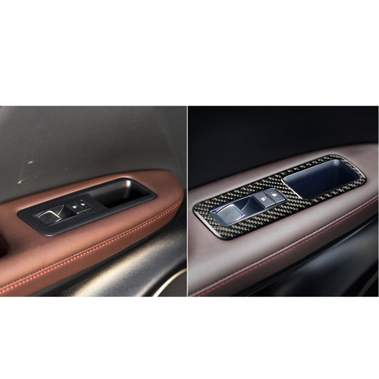 คาร์บอนไฟเบอร์กระจกหน้าต่าง Lift ตกแต่งสติกเกอร์สำหรับ Lexus RX300 / 270 / 200T / 450H 2016-2019, ขวา, Window Glass Lift