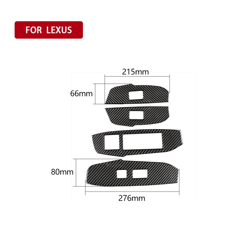 คาร์บอนไฟเบอร์กระจกหน้าต่าง Lift สติกเกอร์ตกแต่งสำหรับ Lexus NX200 / 200t / 300h 2014-2021, ขวา, Window Glass Lift, Right Drive