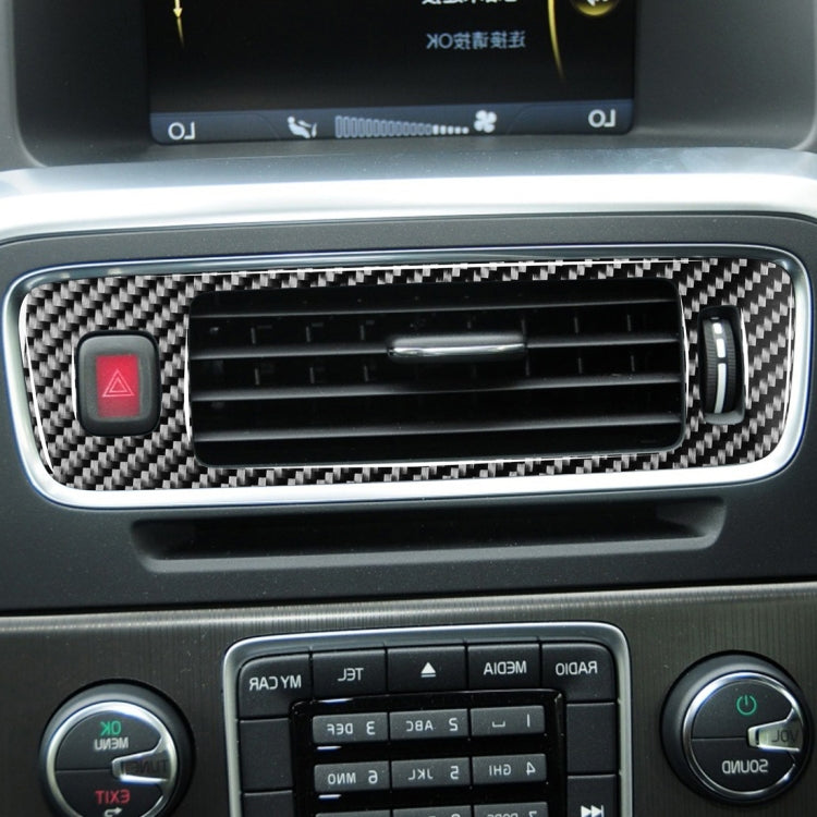 คาร์บอนไฟเบอร์ Central Control ด้านล่าง Air Outlet ตกแต่งสติกเกอร์สำหรับ Volvo V60 2010-2017/S60 2010-2018, ขวา, Central Control Below Air Outlet, Right Drive