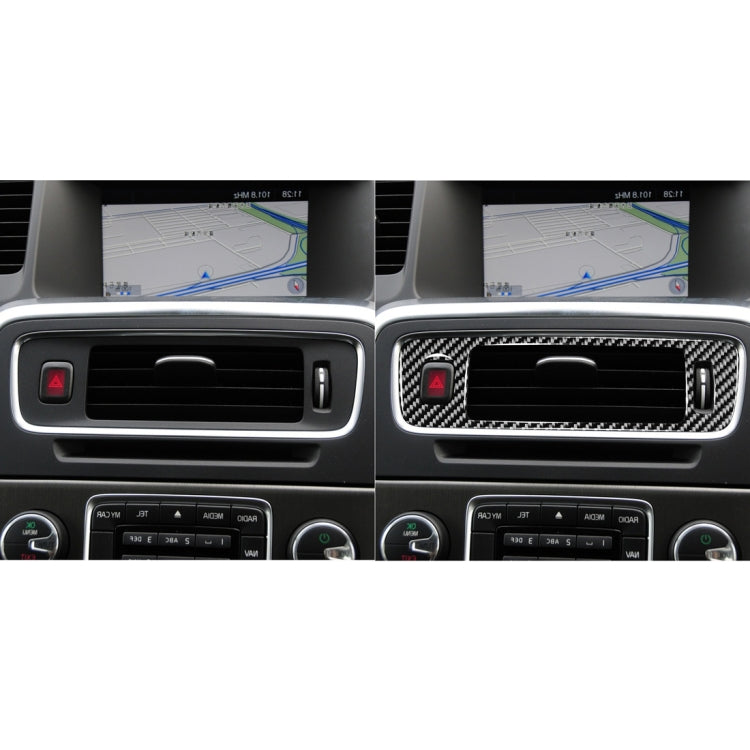 คาร์บอนไฟเบอร์ Central Control ด้านล่าง Air Outlet ตกแต่งสติกเกอร์สำหรับ Volvo V60 2010-2017/S60 2010-2018, ขวา, Central Control Below Air Outlet, Right Drive
