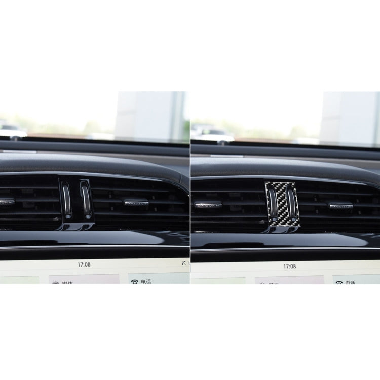 คาร์บอนไฟเบอร์กลาง Air Outlet สติกเกอร์ตกแต่งสำหรับ Jaguar F-PACE X761 XE X760 XF X260 XJ 2016-2020, ซ้ายและขวาไดรฟ์ Universal, Middle Air Outlet