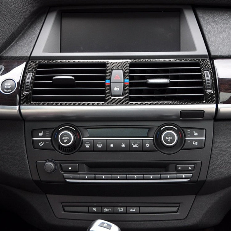 คาร์บอนไฟเบอร์ Tricolor กลาง Air Outlet สติกเกอร์ตกแต่งสำหรับ BMW E70 X5 / E71 X6 2008-2013, ซ้ายและขวาไดรฟ์ Universal, Middle Air Outlet(Tricolor)