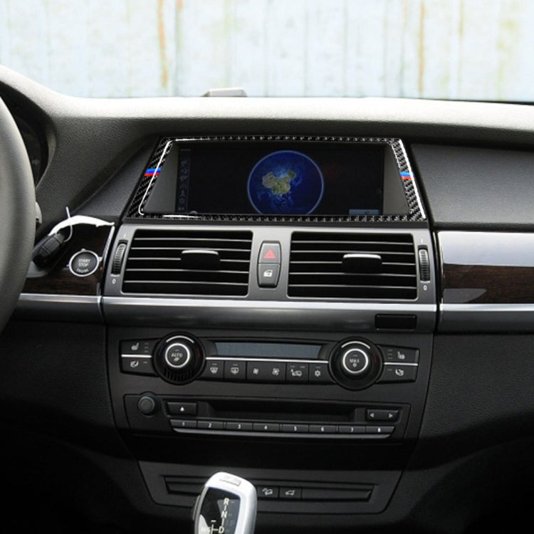 คาร์บอนไฟเบอร์ Tricolor นำทางกรอบตกแต่งสติกเกอร์สำหรับ BMW E70 X5 / E71 X6 2008-2013, ซ้ายและขวา Universal, Navigation Frame(Tricolor)