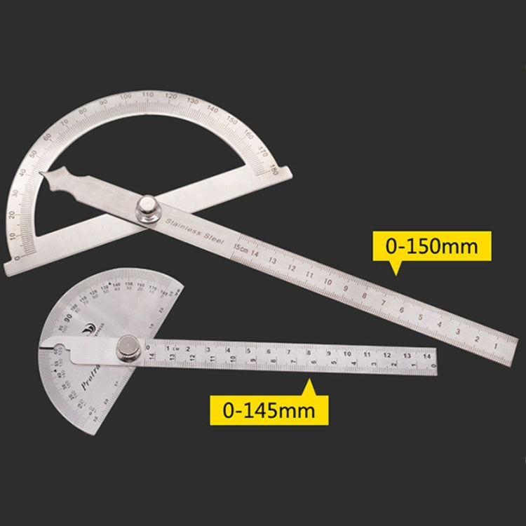 0-180 องศาสแตนเลสสตีลไม้โปรแทรกเตอร์มุม Finder 0-150 มม.แขนวัดไม้บรรทัดเครื่องมือ, 0-150mm Ruler