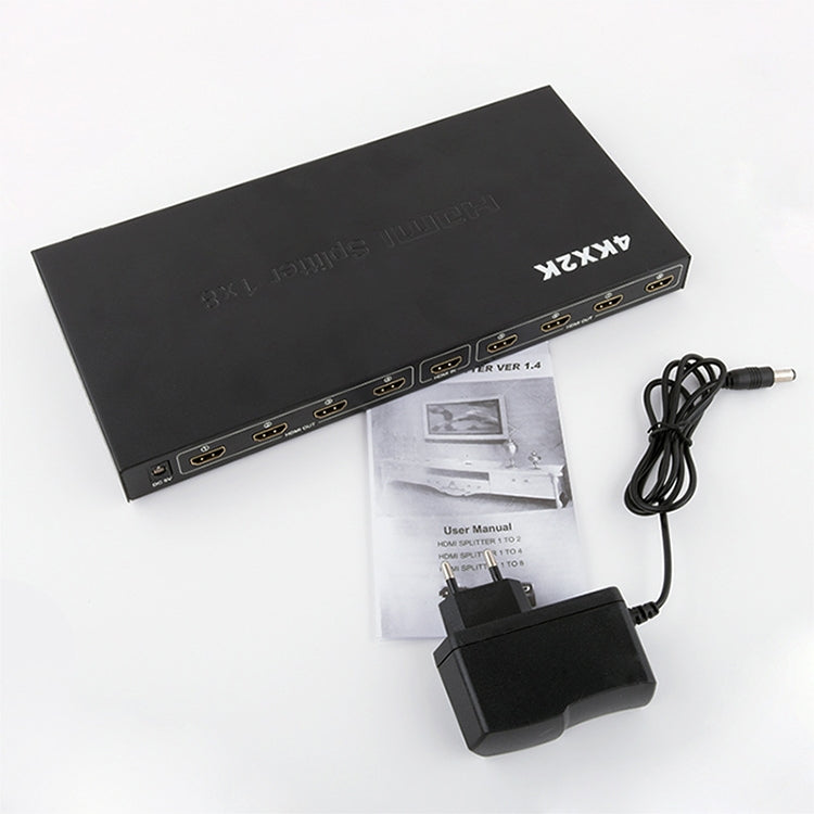 1 x 8 Full HD 1080P ตัวแยกสัญญาณ HDMI พร้อมสวิตช์ รองรับ 3D และ 4K x 2K