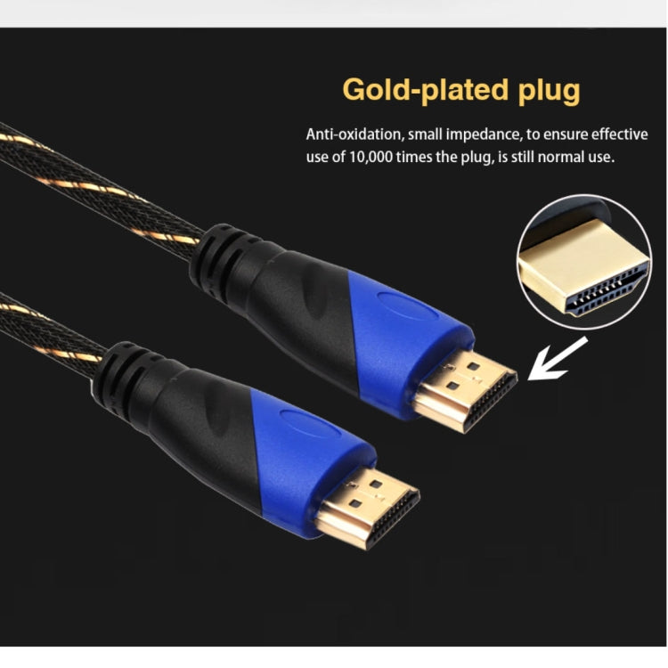 1 M HDMI 1.4 รุ่น 1080P ทอสุทธิสายสีฟ้าสีดำหัว HDMI ชายไป HDMI ชาย Audio Video CONNECTOR ADAPTER CABLE, Length: 1m