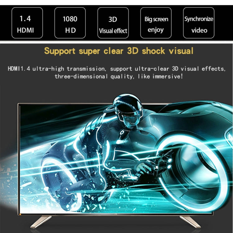 1 M HDMI 1.4 รุ่น 1080P ทอสุทธิสายสีฟ้าสีดำหัว HDMI ชายไป HDMI ชาย Audio Video CONNECTOR ADAPTER CABLE, Length: 1m