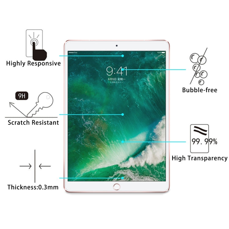 0.3mm 9H ความแข็งพื้นผิวแบบเต็มหน้าจอกระจกกันรอยหน้าจอสำหรับ iPad Pro 10.5 นิ้ว / อากาศ (2019), For iPad Pro 10.5 inch