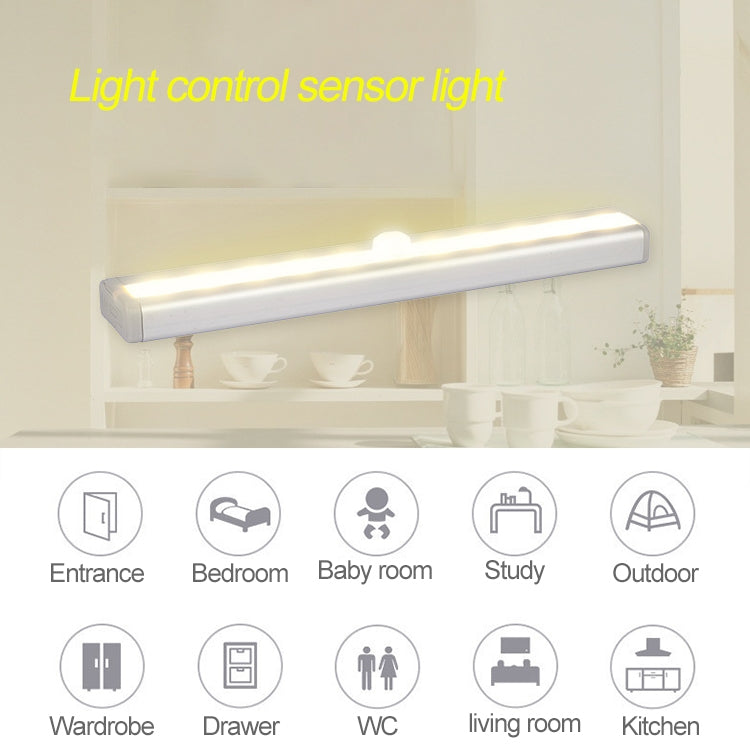 0.8W 10 LEDs แสงสีขาวนวลหน้าจอแคบเซ็นเซอร์ร่างกายมนุษย์อัจฉริยะไฟ LED ทางเดินตู้ไฟ, รุ่นชาร์จ USB, 0.8W 10 LEDs Warm White