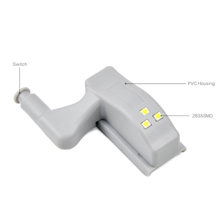 0.3W Universal บานพับด้านใน LED Sensor โคมไฟตู้ 3 LEDs Night light Auto ON/OFF หลอดไฟ, 1 PCS White Light, 1 PCS Warm White