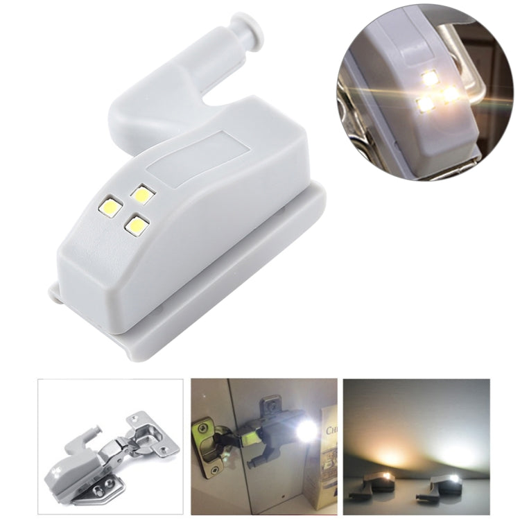 0.3W Universal บานพับด้านใน LED Sensor โคมไฟตู้ 3 LEDs Night light Auto ON/OFF หลอดไฟ, 1 PCS White Light, 1 PCS Warm White