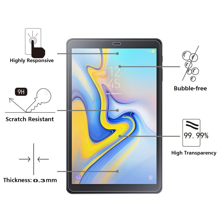 0.26mm 9H ความแข็งพื้นผิวฟิล์มกระจกนิรภัยป้องกันการระเบิดสำหรับ Galaxy Tab A 10.5, For Tab A 10.5