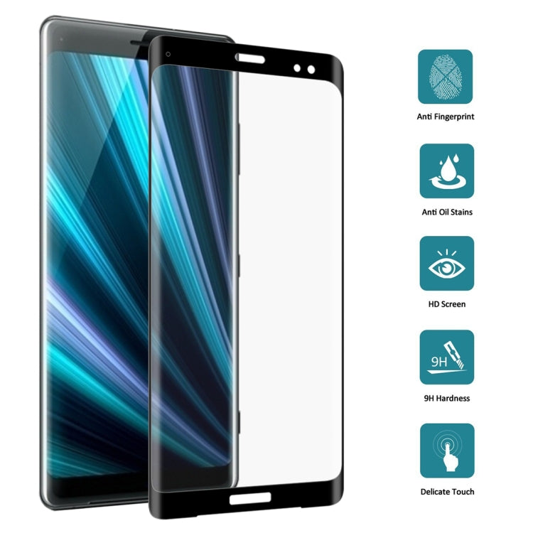 0.3mm 9H ความแข็งพื้นผิว 3D Curved Edge ฟิล์มกระจกนิรภัยแบบเต็มหน้าจอสำหรับ Sony Xperia XZ3, For Sony Xperia XZ3 (0.3mm)(1 PC), For Xperia XZ3(1 PC)