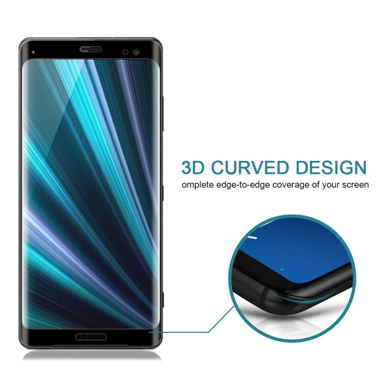 0.3mm 9H ความแข็งพื้นผิว 3D Curved Edge ฟิล์มกระจกนิรภัยแบบเต็มหน้าจอสำหรับ Sony Xperia XZ3, For Sony Xperia XZ3 (0.3mm)(1 PC), For Xperia XZ3(1 PC)