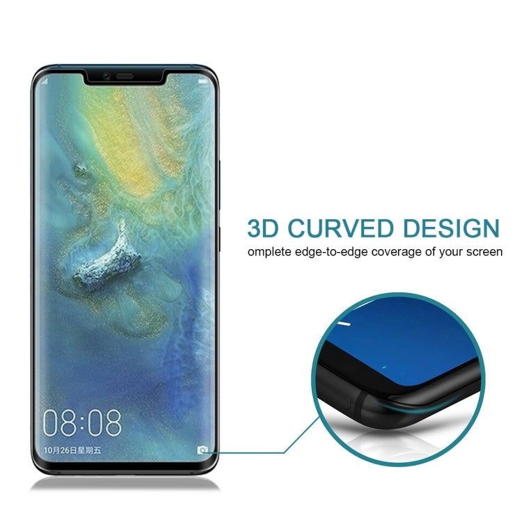 0.3mm 9H ความแข็งพื้นผิว 3D Curved Edge ฟิล์มกระจกนิรภัยแบบเต็มหน้าจอสำหรับ Huawei Mate 20 Pro, For Huawei Mate 20 Pro (0.3mm)
