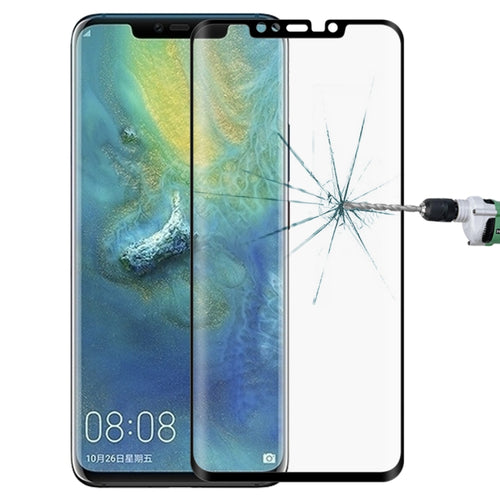 0.3mm 9H ความแข็งพื้นผิว 3D ขอบโค้งแบบเต็มหน้าจอฟิล์มกระจกนิรภัยกันฝุ่นสำหรับ Huawei Mate 20 Pro