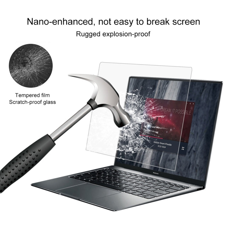 0.4mm 9H ความแข็งพื้นผิวฟิล์มกระจกนิรภัยแบบเต็มหน้าจอสำหรับ Huawei MateBook X Pro 13.9 นิ้ว, MateBook X Pro 13.9 inch