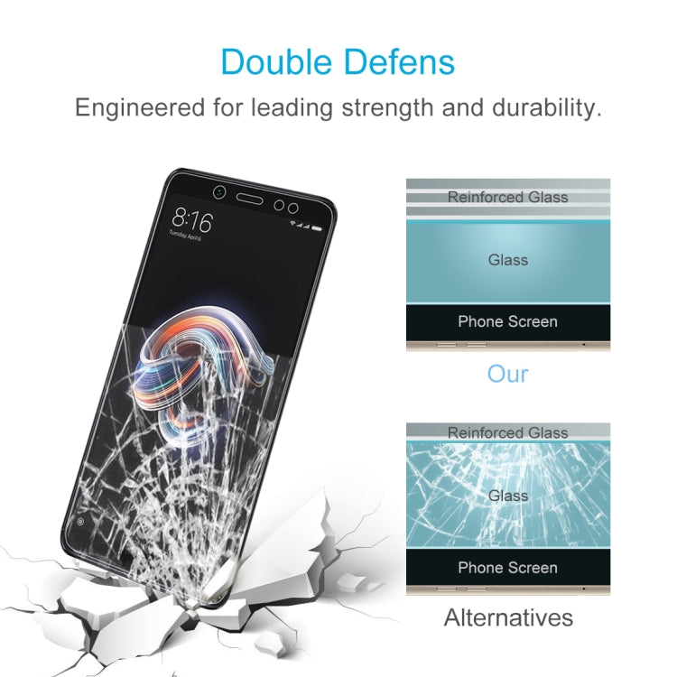 0.26mm 9H ความแข็งพื้นผิว 2.5D ขอบโค้งฟิล์มกระจกนิรภัยสำหรับ Xiaomi Redmi Note 5 Pro