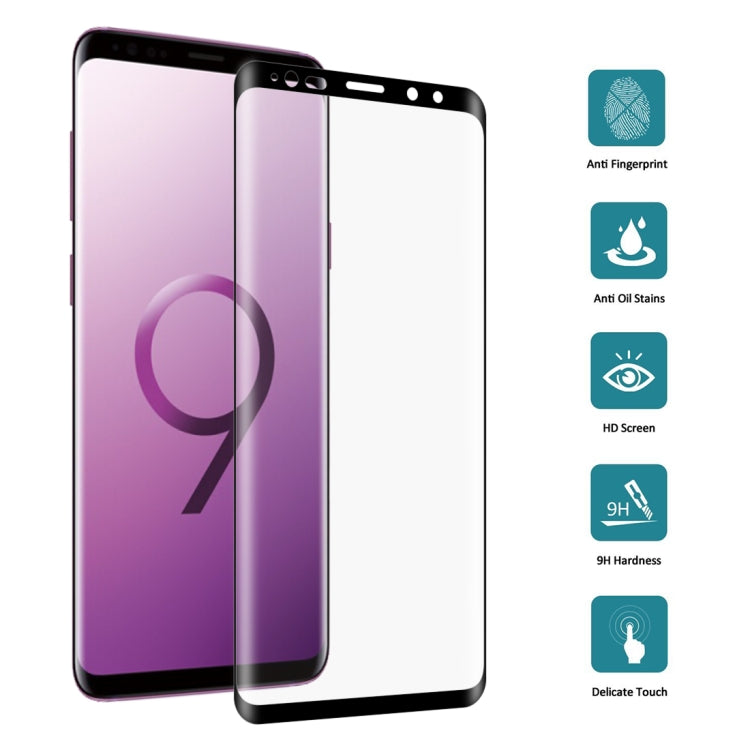 0.3 มม. 9H ความแข็งพื้นผิว 3D Curved Edge ฟิล์มกระจกนิรภัยแบบเต็มหน้าจอสำหรับ Galaxy Note9