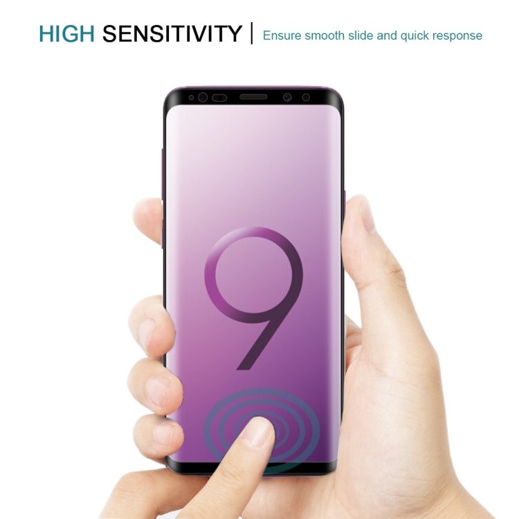 0.3 มม. 9H ความแข็งพื้นผิว 3D Curved Edge ฟิล์มกระจกนิรภัยแบบเต็มหน้าจอสำหรับ Galaxy Note9