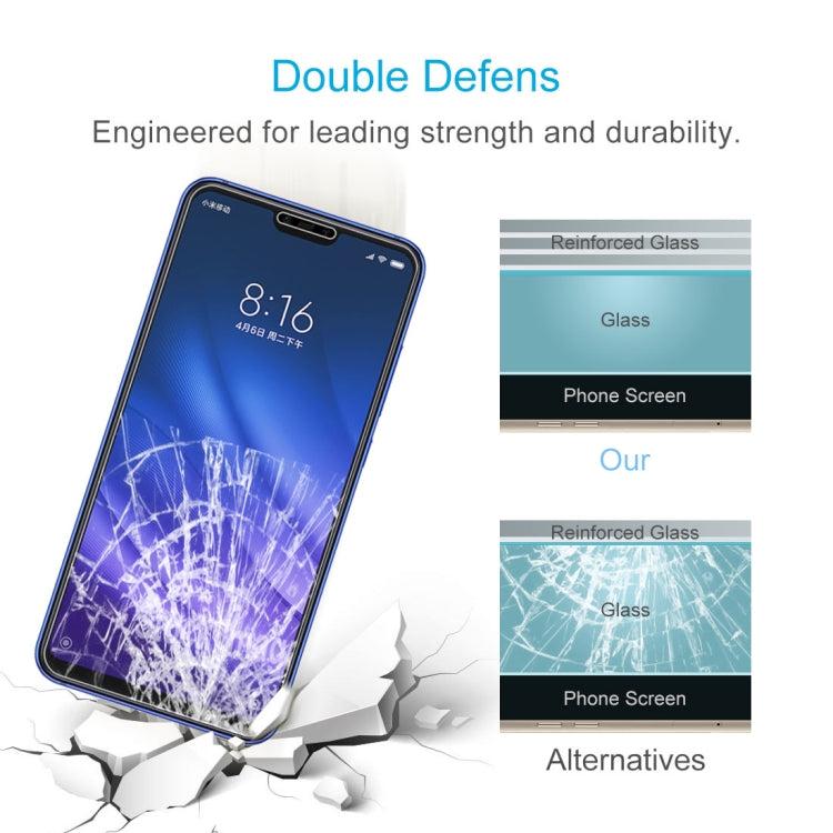 0.26mm 9H ความแข็งพื้นผิว 2.5D ฟิล์มกระจกนิรภัยแบบเต็มหน้าจอสำหรับ Xiaomi Mi 8 Lite