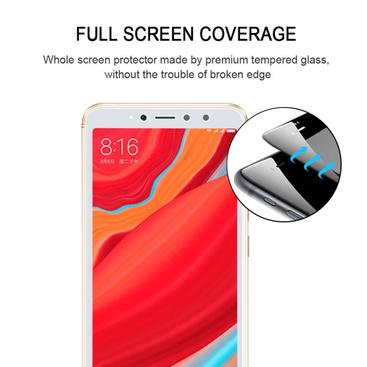 0.26mm 9H 2.5D ป้องกันรอยขีดข่วนผ้าไหมหน้าจอกระจกฟิล์มแบบเต็มหน้าจอสำหรับ Xiaomi Redmi S2