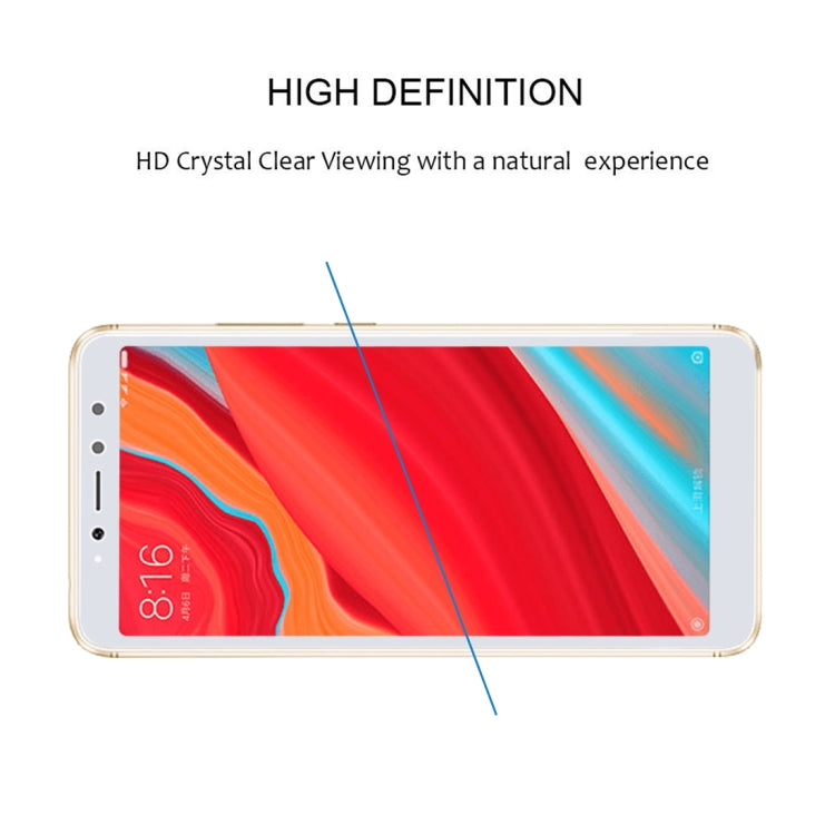 0.26mm 9H 2.5D ป้องกันรอยขีดข่วนผ้าไหมหน้าจอกระจกฟิล์มแบบเต็มหน้าจอสำหรับ Xiaomi Redmi S2