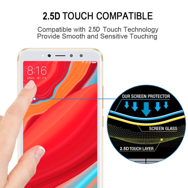 0.26mm 9H 2.5D ป้องกันรอยขีดข่วนผ้าไหมหน้าจอกระจกฟิล์มแบบเต็มหน้าจอสำหรับ Xiaomi Redmi S2
