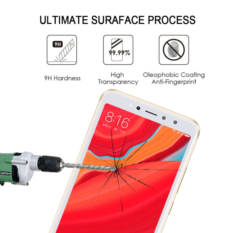 0.26mm 9H 2.5D ป้องกันรอยขีดข่วนผ้าไหมหน้าจอกระจกฟิล์มแบบเต็มหน้าจอสำหรับ Xiaomi Redmi S2
