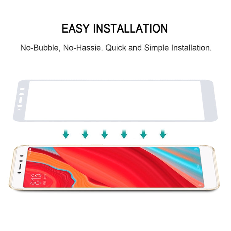 0.26mm 9H 2.5D ป้องกันรอยขีดข่วนผ้าไหมหน้าจอกระจกฟิล์มแบบเต็มหน้าจอสำหรับ Xiaomi Redmi S2
