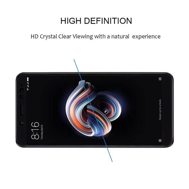0.33mm 9H 2.5D เต็มหน้าจอฟิล์มกระจกนิรภัยกาวเต็มสำหรับ Xiaomi Redmi Note 5 Pro