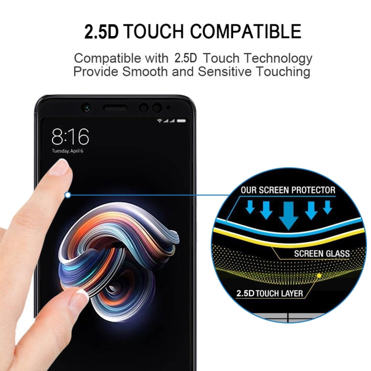 0.33mm 9H 2.5D เต็มหน้าจอฟิล์มกระจกนิรภัยกาวเต็มสำหรับ Xiaomi Redmi Note 5 Pro
