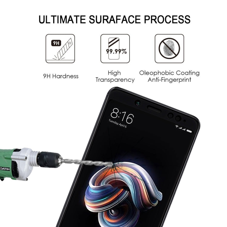 0.33mm 9H 2.5D เต็มหน้าจอฟิล์มกระจกนิรภัยกาวเต็มสำหรับ Xiaomi Redmi Note 5 Pro