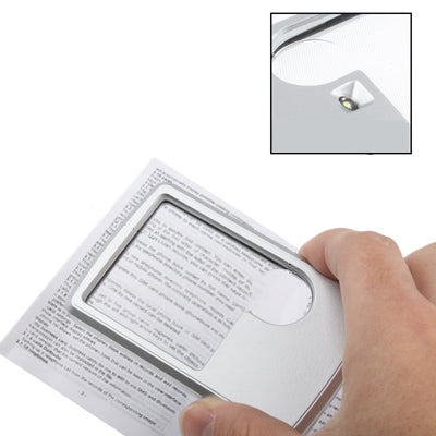 1 LED Illuminated การออกแบบบัตรเครดิต 6X / 3X แว่นขยายเครื่องประดับ