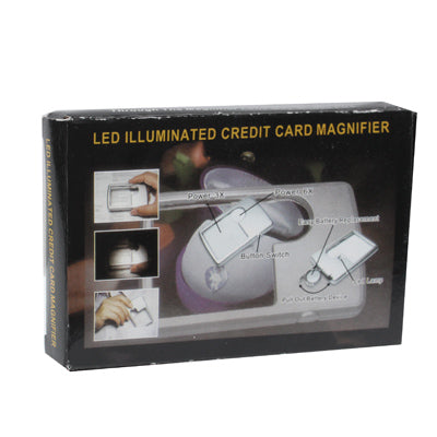 1 LED Illuminated การออกแบบบัตรเครดิต 6X / 3X แว่นขยายเครื่องประดับ