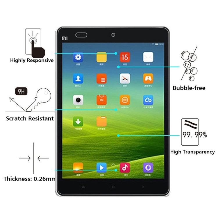 0.4mm 9H + ความแข็งพื้นผิว 2.5D ฟิล์มกระจกนิรภัยป้องกันการระเบิดสำหรับ Xiaomi Mi Pad, Xiaomi Mi Pad