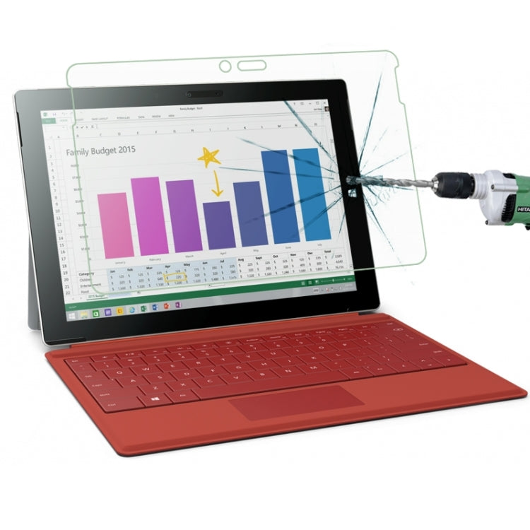 0.4mm 9H + ความแข็งพื้นผิว 2.5D ฟิล์มกระจกนิรภัยป้องกันการระเบิดสำหรับ Microsoft Surface Pro 3