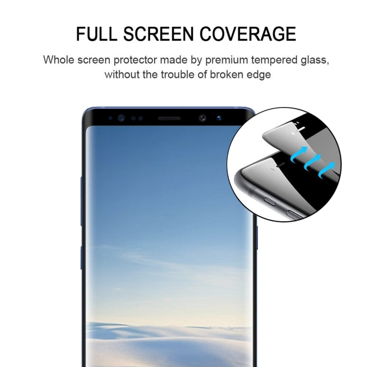 0.3mm 9H ความแข็งพื้นผิว 2.5D ขอบโค้งเต็มหน้าจอเต็มกาวฟิล์มกระจกนิรภัยสำหรับ Galaxy Note8, For Galaxy Note8(1 PC)
