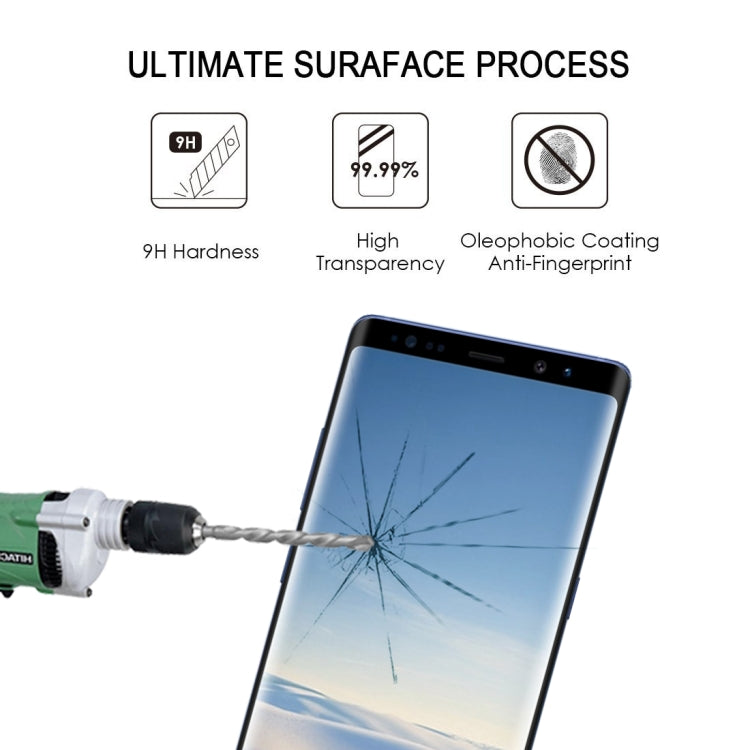 0.3mm 9H ความแข็งพื้นผิว 2.5D ขอบโค้งเต็มหน้าจอเต็มกาวฟิล์มกระจกนิรภัยสำหรับ Galaxy Note8, For Galaxy Note8(1 PC)