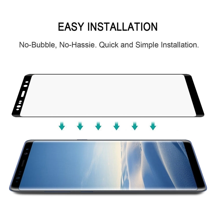 0.3mm 9H ความแข็งพื้นผิว 2.5D ขอบโค้งเต็มหน้าจอเต็มกาวฟิล์มกระจกนิรภัยสำหรับ Galaxy Note8, For Galaxy Note8(1 PC)
