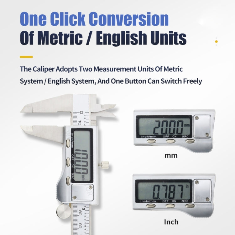 0-150 มม. LCD เครื่องวัดเส้นผ่าศูนย์กลางดิจิตอลอิเล็กทรอนิกส์ดิจิตอล Vernier Caliper
