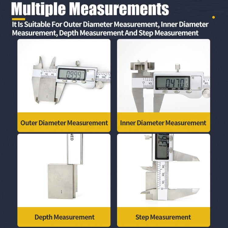 0-150 มม. LCD เครื่องวัดเส้นผ่าศูนย์กลางดิจิตอลอิเล็กทรอนิกส์ดิจิตอล Vernier Caliper