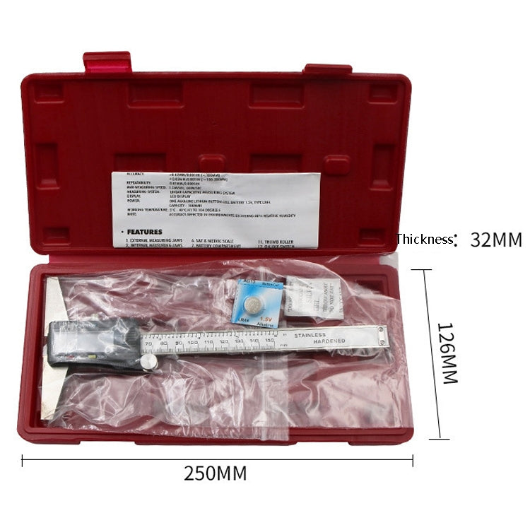 0-150 มม.ดิจิตอลจอแสดงผลความลึก Caliper Vernier Caliper ความลึกวัดไม้บรรทัด