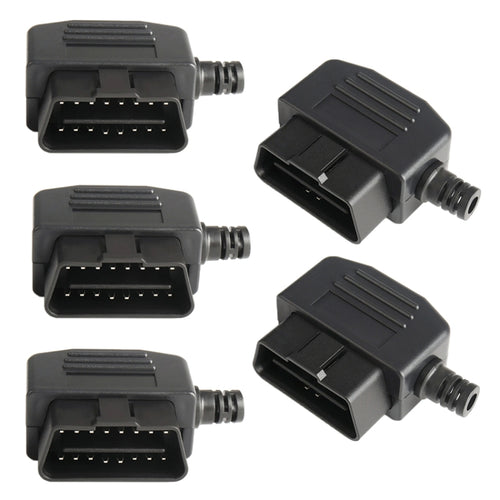 5 PCS 16PIN รถตัวเชื่อมต่อชาย OBD2 Connector ปลั๊ก + เชลล์ + สายการ์ด + สกรูปลั๊ก OBD J1962M